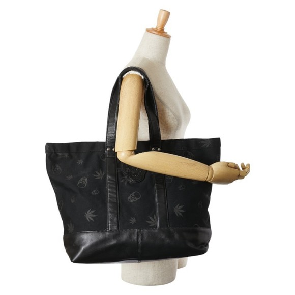 Lucien Pellat-Finet Skull Tote Bag in Black Cotton and Leather for Women